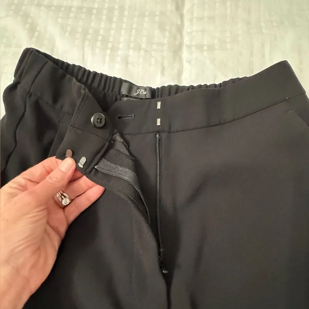 J.Crew Easy Pull-On Dress Pants Black Size 4 | Flat Front Trousers- like new! - Picture 2 of 9